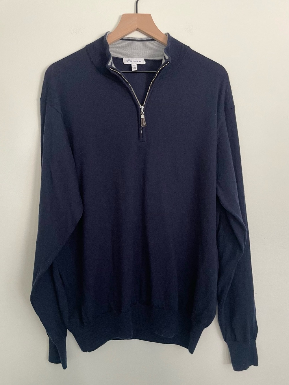 Peter Millar Men's Half-Zip Merino Wool Silk Sweater - Navy